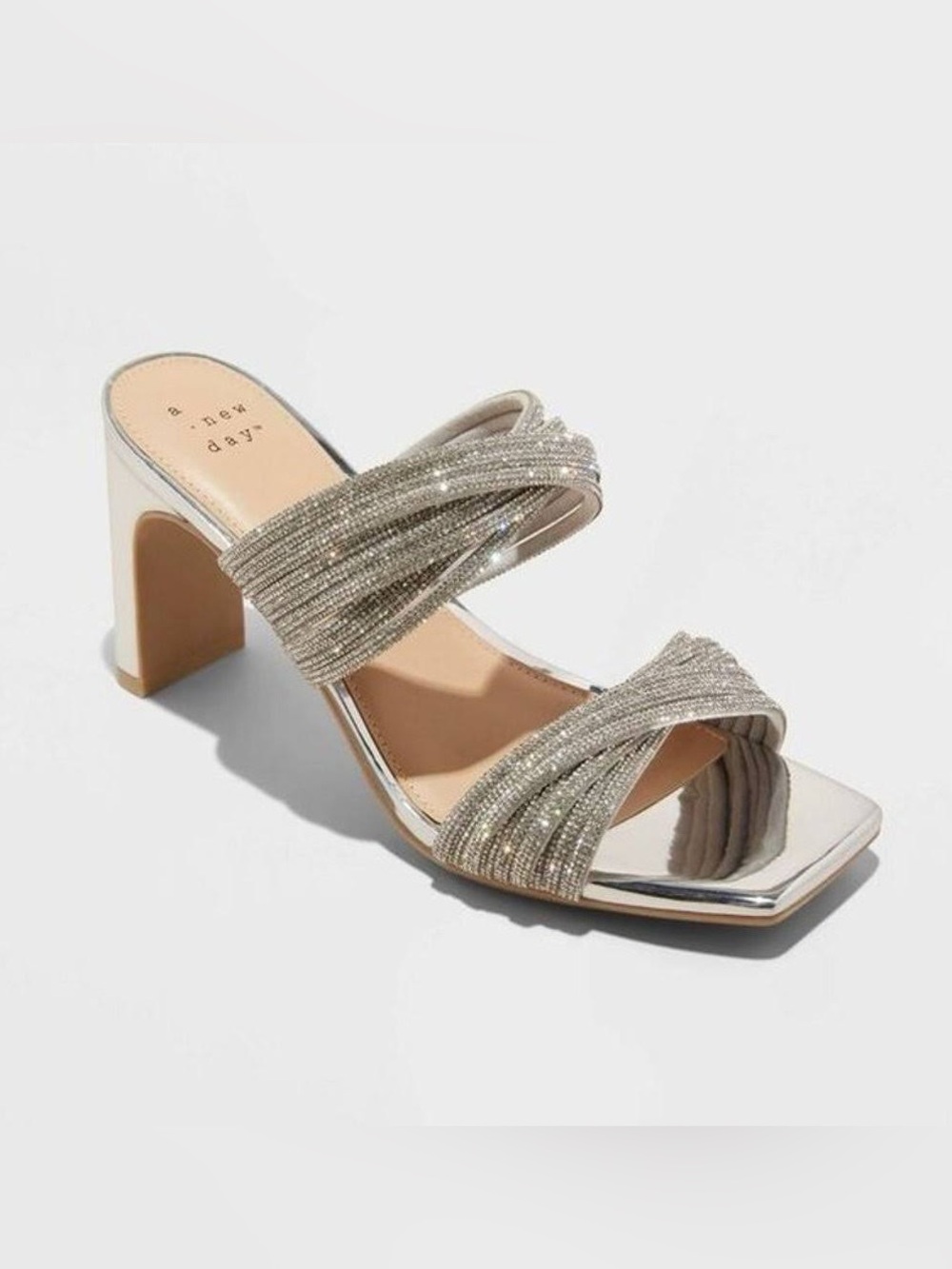 A New Day Women's Tammy Rhinestone Heels Silver
